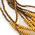 Dusty Yellow Wood and Bronze Glass Bead Multistrand Necklace - 80cm L - view 5