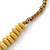 Dusty Yellow Wood and Bronze Glass Bead Multistrand Necklace - 80cm L - view 7