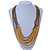 Dusty Yellow Wood and Bronze Glass Bead Multistrand Necklace - 80cm L - view 2