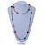 Long Multicoloured Tiny Round Glass and Cube Wood Bead Necklace - 126cm L - view 2