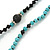 Long Turquoise Style Bead with Black Cotton Cord Tassel Necklace - 84cm L/ 9cm L-Tassel - view 5