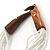 Ethnic Multistrand White/ Nude Glass Necklace With Wood Hook Closure - 50cm L - view 5