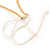 Gold/ White Glass Bead Tassel Pendant with Gold Bead Chain - 62cm Chain/ 7cm Pendant - view 5