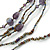 Long Multistrand Layered Glass Bead Necklace (Peacock/ Purple) - 96cm L - view 4