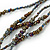 Long Multistrand Layered Glass Bead Necklace (Peacock/ Purple) - 96cm L - view 3