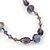 Long Multistrand Layered Glass Bead Necklace (Peacock/ Purple) - 96cm L - view 6