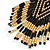 Gold/ Black Glass Bead Tassel Pendant with Gold Bead Chain - 62cm Chain/ 7cm Pendant - view 2