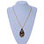 Gold/ Black Glass Bead Tassel Pendant with Gold Bead Chain - 62cm Chain/ 7cm Pendant - view 5