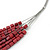 Silver Tone Multistrand Wire Necklace with Garnet Red Acrylic Beads - 52cm L - view 3