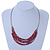 Silver Tone Multistrand Wire Necklace with Garnet Red Acrylic Beads - 52cm L - view 2