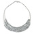 Silver Tone Multistrand Wire Necklace with Metallic Silver Acrylic Beads - 52cm L