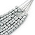 Silver Tone Multistrand Wire Necklace with Metallic Silver Acrylic Beads - 52cm L - view 3