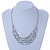Silver Tone Multistrand Wire Necklace with Metallic Silver Acrylic Beads - 52cm L - view 2