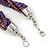 Deep Purple Square Wood And Metallic Violet Off Round Glass Bead Multistrand Twisted Necklace In Silver Tone - 44cm L - view 4