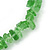 Grass Green Glass Nuggets With Black Cords Necklace - 50cm L - view 5