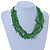 Grass Green Glass Nuggets With Black Cords Necklace - 50cm L - view 2