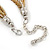 Multistrand Bronze/ Metallic Silver/ Transparent Glass Bead Collar Style Necklace In Silver Tone Metal - 42cm L/ 4cm Ext - view 4