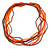 Frosted Bright Orange/ Brown Multistrand Glass Bead Long Necklace - 86cm L - view 6