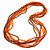 Frosted Bright Orange/ Brown Multistrand Glass Bead Long Necklace - 86cm L