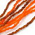 Frosted Bright Orange/ Brown Multistrand Glass Bead Long Necklace - 86cm L - view 3