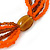 Frosted Bright Orange/ Brown Multistrand Glass Bead Long Necklace - 86cm L - view 4