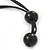 Blue/ Green/ Brown Oval Ceramic Beads Black Waxed Cord Necklace - 62cm L - view 5