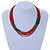 Multistrand Red/ Bronze/ Peacock Glass Bead Necklace - 47cm L - view 2