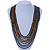 Long Multistrand Glass Bead Necklace (Black, Grey, Gold and Brown) - 100cm L - view 2