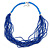 Light Blue/ Violet Blue Multistrand Glass Bead Necklace With Silver Tone Closure - 70cm L/ 7cm Ext - view 7