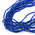 Light Blue/ Violet Blue Multistrand Glass Bead Necklace With Silver Tone Closure - 70cm L/ 7cm Ext - view 8
