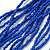 Light Blue/ Violet Blue Multistrand Glass Bead Necklace With Silver Tone Closure - 70cm L/ 7cm Ext - view 3