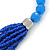 Light Blue/ Violet Blue Multistrand Glass Bead Necklace With Silver Tone Closure - 70cm L/ 7cm Ext - view 4