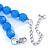 Light Blue/ Violet Blue Multistrand Glass Bead Necklace With Silver Tone Closure - 70cm L/ 7cm Ext - view 5