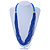 Light Blue/ Violet Blue Multistrand Glass Bead Necklace With Silver Tone Closure - 70cm L/ 7cm Ext - view 2