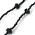 Black Glass Bead Long Sinlge Strand Necklace - 106cm L - view 3