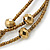 Multistrand Wired Bronze Glass Bead Necklace In Silver Tone - 50cm L/ 4cm Ext - view 3
