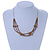 Multistrand Wired Bronze Glass Bead Necklace In Silver Tone - 50cm L/ 4cm Ext - view 2