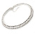 2-Row Clear Austrian Crystal Choker Necklace In Rhodium Plating - 39cm L/ 6cm Ext - view 5