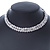 2-Row Clear Austrian Crystal Choker Necklace In Rhodium Plating - 39cm L/ 6cm Ext