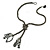 Grey Metallic Glass Bead Tassel Necklace - 50cm L/ 13cm L Tassel