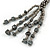 Grey Metallic Glass Bead Tassel Necklace - 50cm L/ 13cm L Tassel - view 6