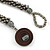 Grey Metallic Glass Bead Tassel Necklace - 50cm L/ 13cm L Tassel - view 5
