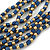 Multistrand Dark Blue/ Gold Acrylic Bead Necklace - 45cm L - view 3