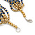 Multistrand Dark Blue/ Gold Acrylic Bead Necklace - 45cm L - view 4