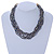 Multistrand Dark Blue/ Gold Acrylic Bead Necklace - 45cm L - view 2