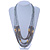 Light Grey, Metallic Silver, Gold Glass and Acrylic Bead Multistrand Necklace - 80cm L - view 2