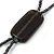 2 Strand Long Shell and Glass Bead Necklace In Black/ Slate Grey - 100cm L - view 5