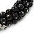 Black/ Grey Glass Pearl Bead Cluster Necklace In Silver Tone - 53cm L/ 7cm Ext - view 5