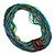 Light Blue/ Gold/ Green Glass Bead Multistrand, Layered Necklace With Wooden Square Closure - 60cm L - view 8