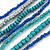 Long Multistrand Teal, Grey, Blue Glass/ Wood Bead Necklace - 100cm L - view 2